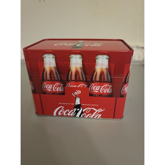 Coco Cola Red Tin Box Can With Recipes Included Open Pull Off Top Food Learning - Picture 3 of 8